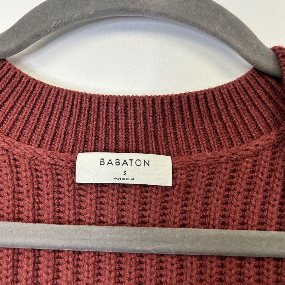 Aritzia Babaton Roger Merino Wool Oversized Sweater Womens Size Small Red Orange - Picture 3 of 9